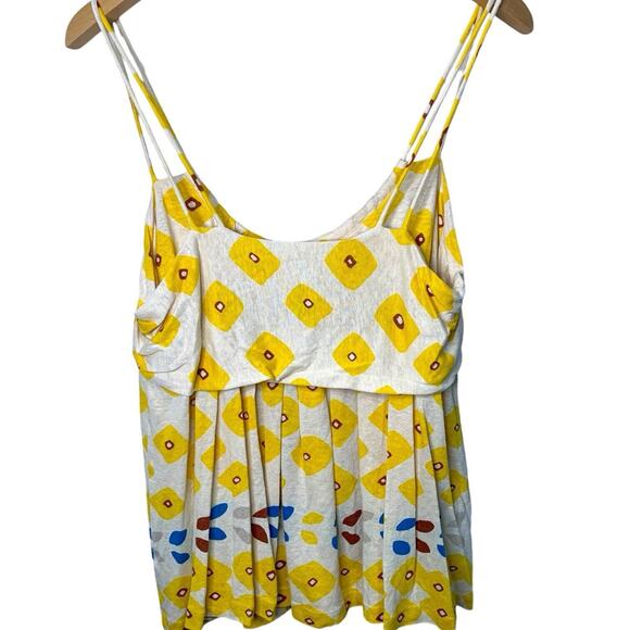 Diane Von Furstenberg Women's Sz Large Sunrise Linen Silk Top Floral Cottage - Picture 2 of 4